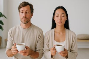 café e meditação